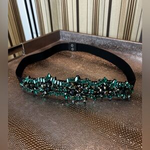 Green rhinestone belt NWOT